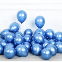 Chrominiai balionai, mėlyni (5vnt, 30cm)