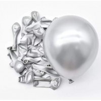 Chrominiai balionai, sidabriniai (5vnt, 30cm)