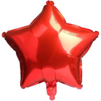 Žvaigždutė, folinis balionas, raudona (10vnt, 25cm)