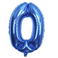 Folinis balionas-skaičius 0, mėlynas (82cm)