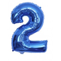 Folinis balionas-skaičius 2, mėlynas (82cm)