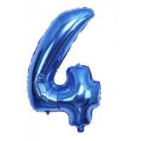 Folinis balionas-skaičius 4, mėlynas (82cm)