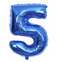 Folinis balionas-skaičius 5, mėlynas (82cm)