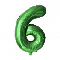 Folinis balionas-skaičius 6, žalias (82cm)