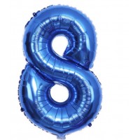 Folinis balionas-skaičius 8, mėlynas (82cm)