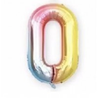 Folinis balionas-skaičius 0, spalvotas (82cm)