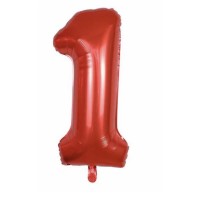 Folinis balionas-skaičius 1, raudonas (82cm)
