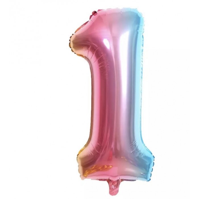 Folinis balionas-skaičius 1, spalvotas (86cm) Folinis balionas-skaičius 1, spalvotas (86cm)