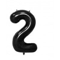 Folinis balionas-skaičius 2, juodas (82cm)