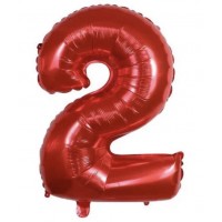 Folinis balionas-skaičius 2, raudonas (82cm)