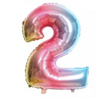 Folinis balionas-skaičius 2, spalvotas (82cm)