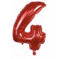 Folinis balionas-skaičius 4, raudonas (82cm)