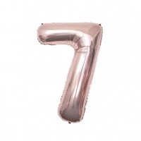 Folinis balionas-skaičius 7, rožinio aukso (86cm) Folinis balionas-skaičius 7, rožinio aukso (86cm)