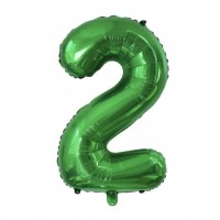 Folinis balionas-skaičius 2, žalias (82cm)