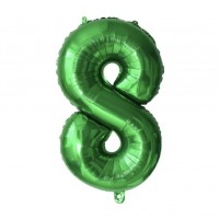 Folinis balionas-skaičius 8, žalias (82cm)
