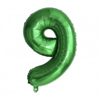 Folinis balionas-skaičius 9, žalias (82cm)