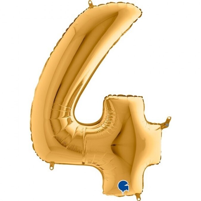 Folinis balionas-skaičius 4, tamsiai auksinis(101cm) Folinis balionas-skaičius 4, tamsiai auksinis(101cm)