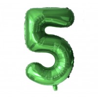 Folinis balionas-skaičius 5, žalias (82cm)