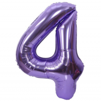 Folinis balionas-skaičius 4, violetinis (101cm) Folinis balionas-skaičius 4, violetinis (101cm)