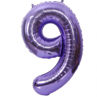Folinis balionas-skaičius 9, violetinis (101cm)