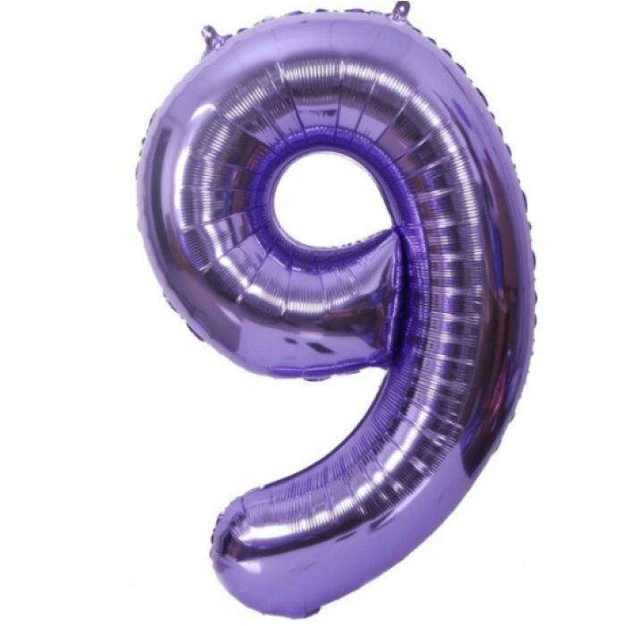 Folinis balionas-skaičius 9, violetinis (101cm) Folinis balionas-skaičius 9, violetinis (101cm)
