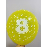 Balionas su skaičiumi 8, geltonas (30cm)