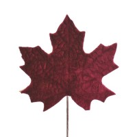 Dekoracja Velvetinis klevo lapas, vyšninės spalvos (13cm) Dekoracja Velvetinis klevo lapas, vyšninės spalvos (13cm)