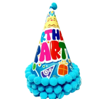Gimtadienio kepurėlė mėlyna "Birthday party" (1vnt) Gimtadienio kepurėlė mėlyna "Birthday party" (1vnt)