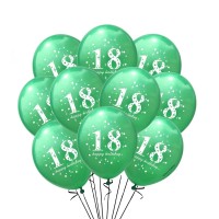Balionas su skaičiumi 18, žalias (30cm) Balionas su skaičiumi 18, žalias (30cm)