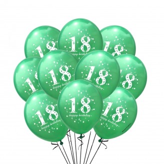 Balionas su skaičiumi 18, žalias (30cm) Balionas su skaičiumi 18, žalias (30cm)