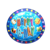 Lėkštutės "Happy birthday" / mėlynos (10 vnt/18 cm)