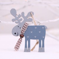 Kalėdinis medinis žaisliukas "Briedis" mėlynas (1vnt)