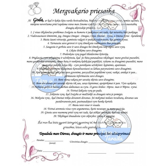 Mergvakario priesaika Mergvakario priesaika