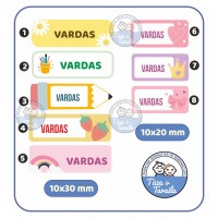 Vardo lipdukai vaikams, daiktų žymėjimui Nr. 1 (50vnt) Vardo lipdukai vaikams, daiktų žymėjimui Nr. 1 (50vnt)