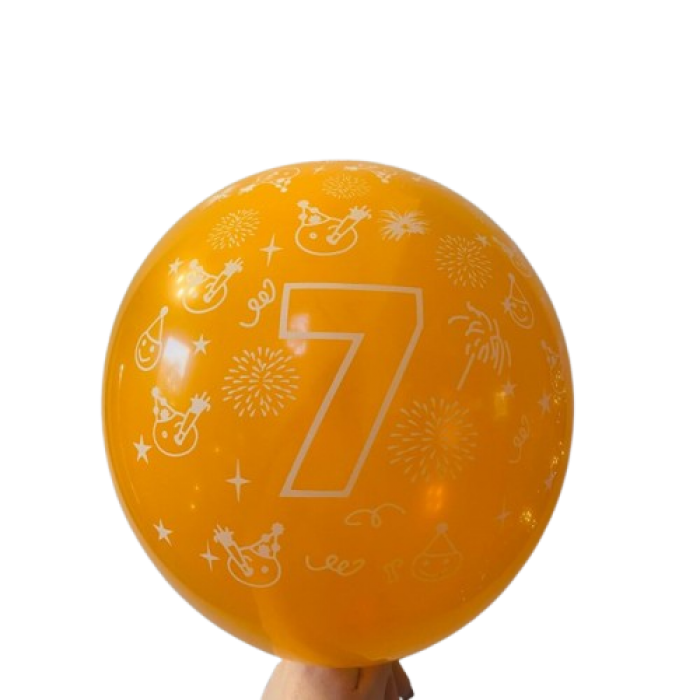 Balionas su skaičiumi 7, oranžinis (30cm) Balionas su skaičiumi 7, oranžinis (30cm)