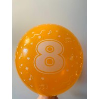 Balionas su skaičiumi 8, oranžinis (30cm)