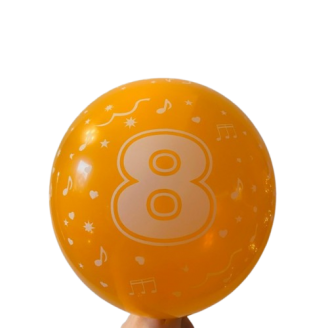 Balionas su skaičiumi 8, oranžinis (30cm)