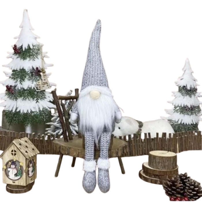 Kalėdinis minkštas nykštukas, pilkas (46cm) Kalėdinis minkštas nykštukas, pilkas (46cm)