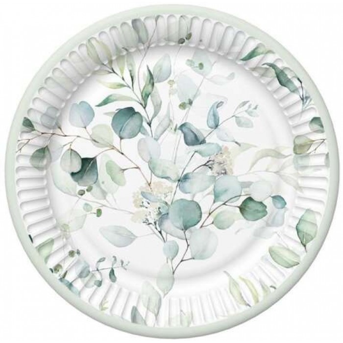 Lėkštutės "Eukalipto šakelė" (8vnt, 23cm) Lėkštutės "Eukalipto šakelė" (8vnt, 23cm)