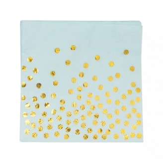 Servetėlės "Mėlynos su aukso burbuliukais"(20vnt)