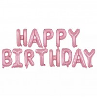 Forminiai balionai  "Rožiniai happy birthday" (41cm)