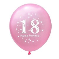 Balionas su skaičiumi 18, rožinis (30cm)