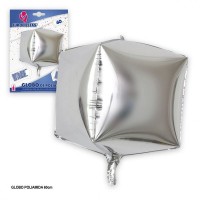 Folinis balionas "Sidabro kvadratas 4D" (60cm) Folinis balionas "Sidabro kvadratas 4D" (60cm)