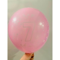 Balionas su skaičiumi 7, rožinis (30cm)