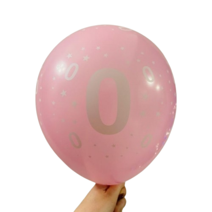 Balionas su skaičiumi 0, rožinis (30cm) Balionas su skaičiumi 0, rožinis (30cm)