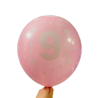 Balionas su skaičiumi 9, rožinis (30cm) Balionas su skaičiumi 9, rožinis (30cm)