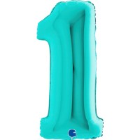 Folinis balionas-skaičius 1, elektrinė (101cm) Folinis balionas-skaičius 1, elektrinė (101cm)