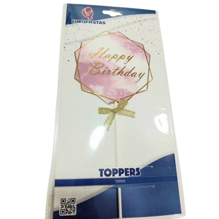 Torto smeigtukas "Happy birthday" šešiakampis (1vnt) Torto smeigtukas "Happy birthday" šešiakampis (1vnt)