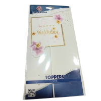 Torto smeigtukas "Happy birthday" keturkampis (1vnt) Torto smeigtukas "Happy birthday" keturkampis (1vnt)
