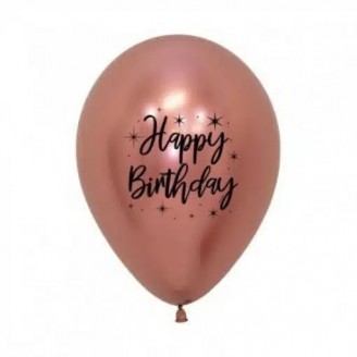 Chrominis balionas "Happy birthday", rožinio aukso (30cm) Chrominis balionas "Happy birthday", rožinio aukso (30cm)